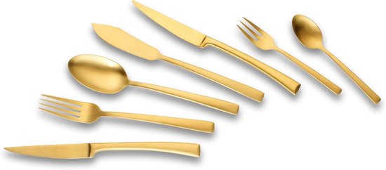 Gouden Tafelbestek Set 42-delig 18/10 Roestvrij Staal voor 6 Personen