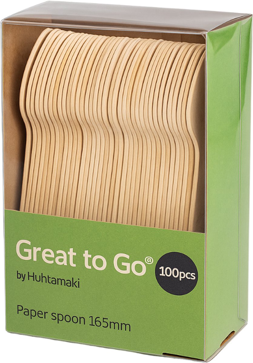 Great to Go 100x Houten Lepel 165mm Set