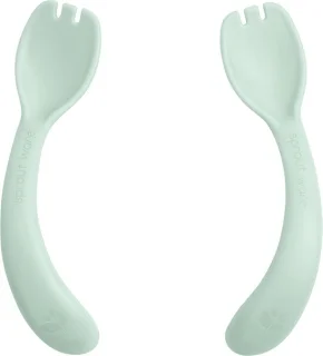 green sprouts baby sporks plant-plastic 2 stuks sage