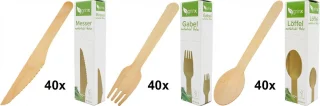 Grinx Natuurlijk Houten Wegwerpbestek 120 stuks