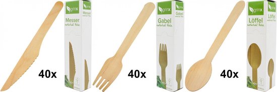 Grinx Natuurlijk Houten Wegwerpbestek 120 stuks review