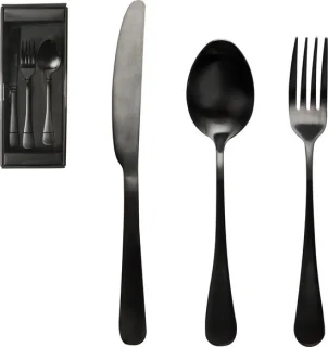 Gusta Bestekset 3-delig Mat Zwart