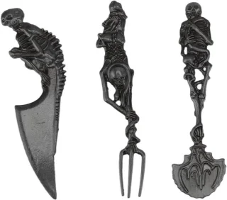 Halloween bestekset met schedel ontwerp