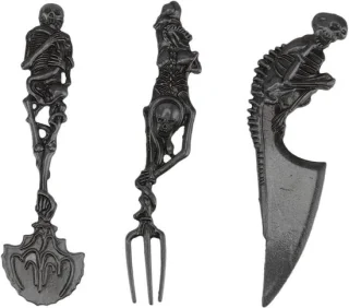 Halloween bestekset met skelet ontwerp