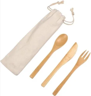 Heble® 3-delige bamboe bestekset