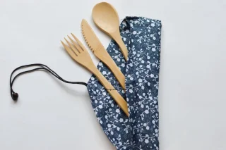 Heble Bamboe Bestek Set Vork Lepel Mes