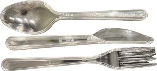Herbruikbare bestekset 3-delig (vork, mes, lepel) 18 cm – 100 sets