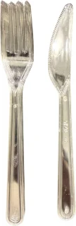 Herbruikbare Bestekset Vork & Mes 18 cm – 100 stuks
