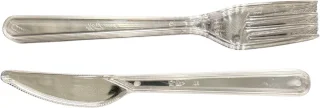 Herbruikbare Bestekset Vork & Mes 18 cm – 100 stuks