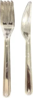 Herbruikbare Bestekset Vork & Mes 18 cm – 100 stuks