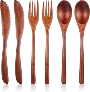 Herbruikbare Houten Bestekset 6-delig