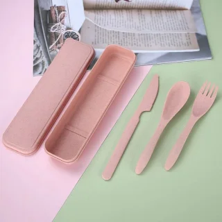 Herbruikbare Kunststof Bestekset Roze