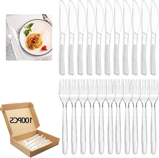 Herbruikbare Plastic Bestekset 100 Stuks