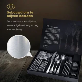 Hescom Roestvrijstalen Bestekset 24-delig voor 6 Personen Zilver