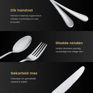 Hescom Roestvrijstalen Bestekset 24-delig voor 6 Personen Zilver