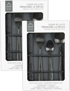 Home Deco Factory Bestekset Tableware 32-delig Zwart RVS 8-persoons