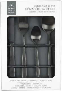 Home Deco Factory Bestekset Tableware 32-delig Zwart RVS 8-persoons