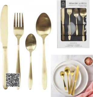 Home Deco Factory Tableware 16-delig Goud RVS