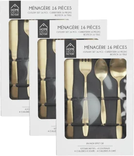 Home Deco Factory Tableware Collection Bestekset 48-delig Goud RVS 12 personen