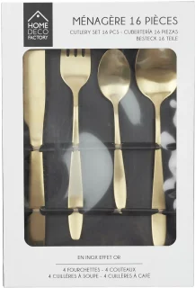 Home Deco Factory Tableware Collection Bestekset 48-delig Goud RVS 12 personen