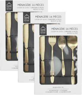 Home Deco Factory Tableware Collection Bestekset 48-delig Goud RVS 12 personen
