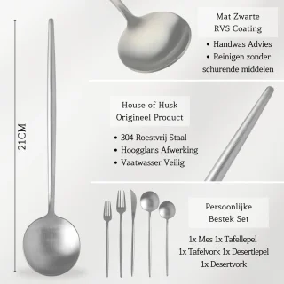 House of Husk Bestekset Mat Zilver 5-delig