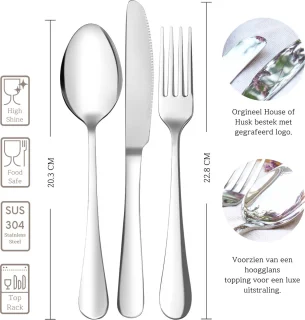 House of Husk Reisbestek RVS 7-delig Zilver