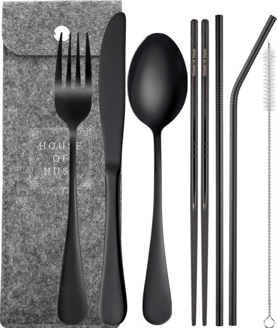 House of Husk Reisbestekset RVS 7-delig Zwart review