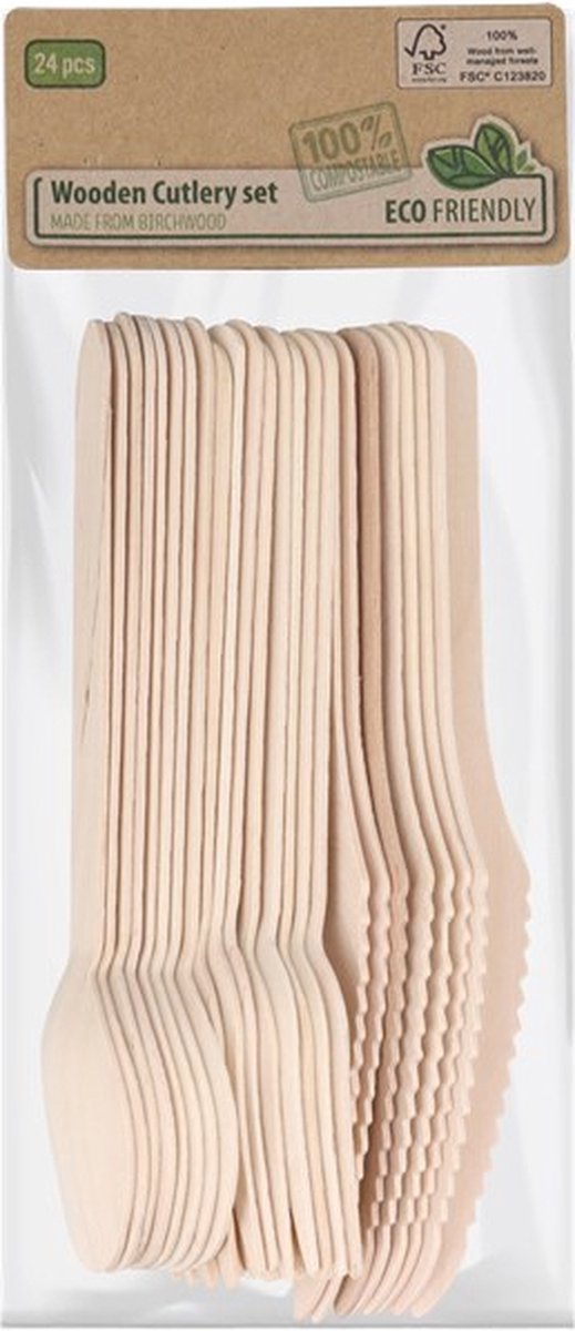 De Houten Bestek Set Berkenhout in één oogopslag