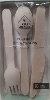 Houten bestekset 18-delig 16 cm
