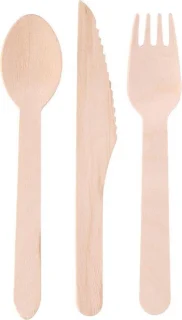 Houten bestekset 18-delig 16 cm