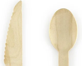 Houten bestekset 18-delig kleur