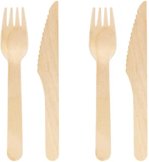 Houten bestekset 200 stuks