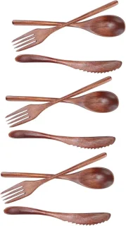 Houten bestekset 3-delig