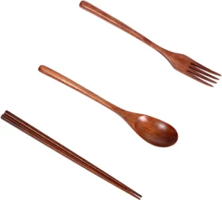 Houten bestekset 4-delig
