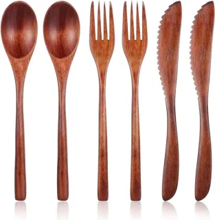 Houten bestekset 6-delig