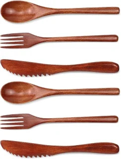 Houten bestekset, 6-delig