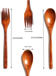 Houten bestekset 8-delig (vork & lepel)
