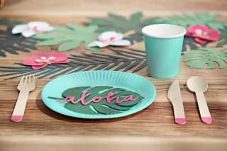 Houten bestekset Roze 18-delig