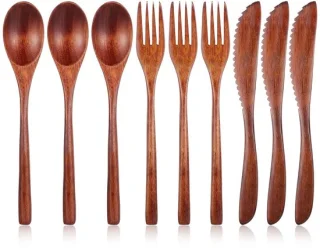 Houten bestekset