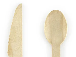 Houten bestekset zwart 18-delig