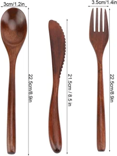 Houten Eetgerei Set 12-delig