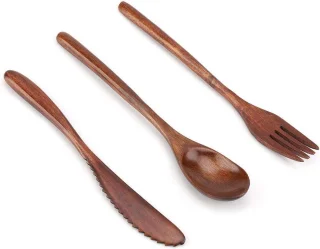 Houten Eetgerei Set 12-delig