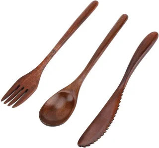 Houten Eetgerei Set - Lepels en Vorken