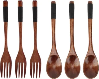 Houten lepel- en vorkenset (Japanse stijl)