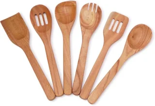 Houten lepelset 6-delig