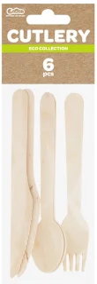 Houten Wegwerpbestek Set 6-delig