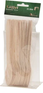 Houten wegwerplepels 25 stuks 18 cm