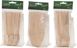 Humbert wegwerp bestek 75-delig hout 18 cm