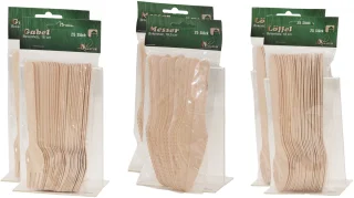 Humbert wegwerp bestek hout 150-delig 18 cm